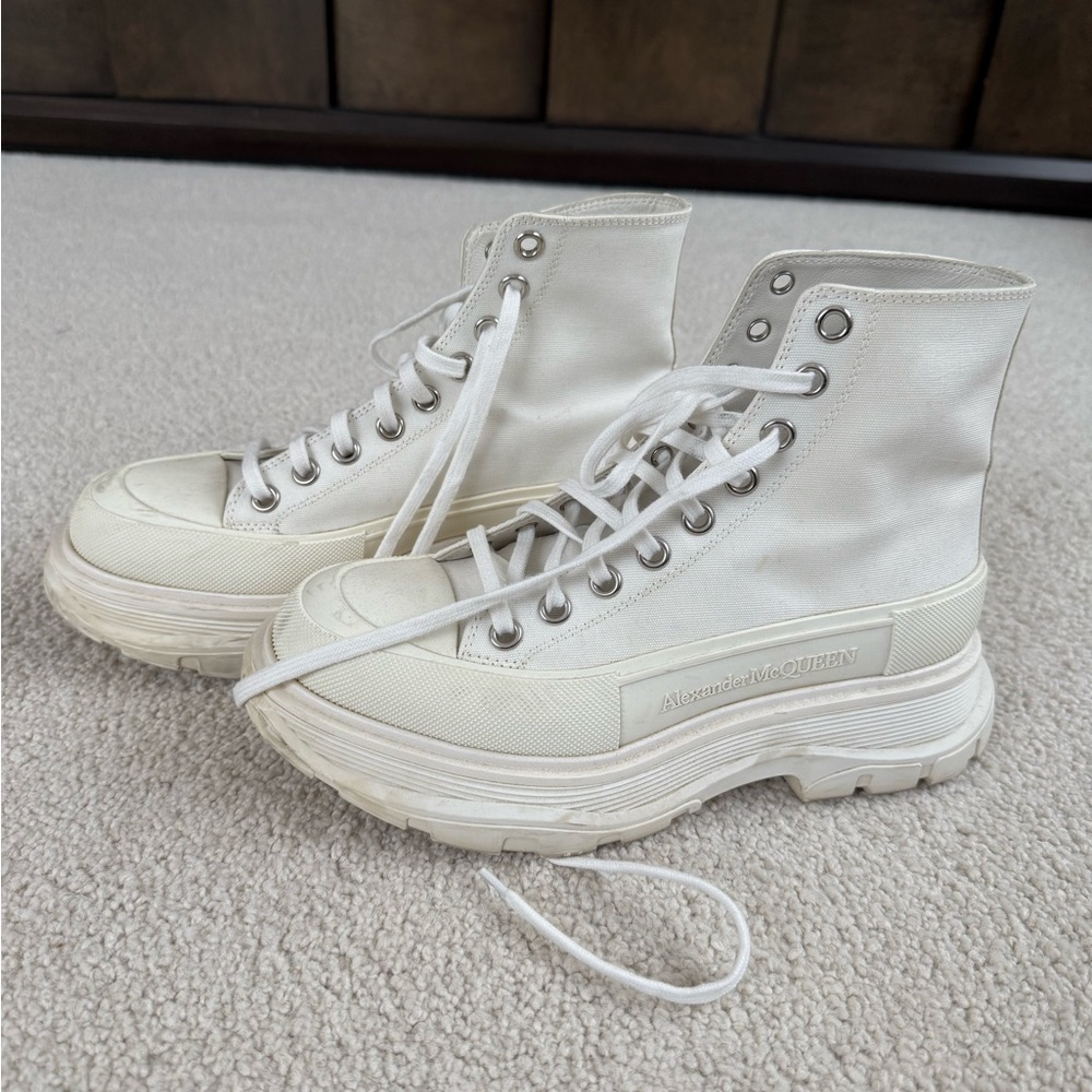 Alexander McQueen White Chunky Sole Sneakers Size 38.5